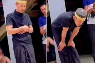 Seorang dukun di Sinjai menuai kontroversi setelah melakukan pengobatan dengan gerakan menyerupai salat sambil membaca mantra. Foto: Tangkapan layar Instagram @parepareinfo