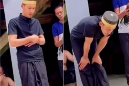 Seorang dukun di Sinjai menuai kontroversi setelah melakukan pengobatan dengan gerakan menyerupai salat sambil membaca mantra. Foto: Tangkapan layar Instagram @parepareinfo