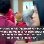 Jelang Lebaran, ratusan buruh PT Amos Indah Indonesia di KBN Cakung diliputi ketidakpastian. Foto: Tangkapan layar Instagram @pantaucom