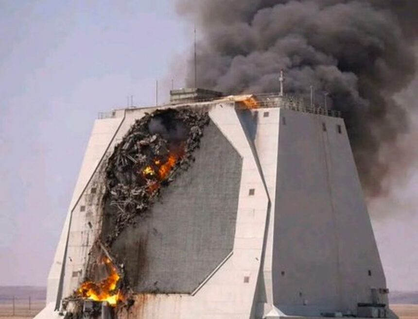 Beredar di media sosial sebuah gambar yang diklaim radar milik AS yang hancur akibat serangan Iran. Foto: NDTV