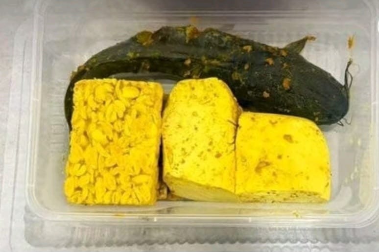 Menu Program Makan Bergizi Gratis (MBG) berupa lele, tahu, dan tempe yang didistribusikan kepada siswa di salah satu sekolah di Pamekasan, Jawa Timur. Badan Gizi Nasional (BGN) menyatakan paket makanan yang disiapkan sebenarnya terdiri dari beberapa menu bergizi, namun video yang beredar di media sosial hanya menampilkan sebagian isi paket. Foto: TikTok @rian_971