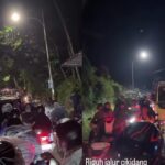 Jalur Cikidang menuju Pelabuhan Ratu lumpuh total saat libur Lebaran 2026. Ribuan kendaraan, didominasi motor, terjebak tanpa bisa bergerak hingga berjam-jam. Foto: Tangkap layar IG @infojawabarat