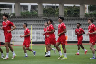 Latihan Perdana Timnas Indonesia Baru Diikuti 15 Pemain Menjelang FIFA Series 2026. Foto/mak