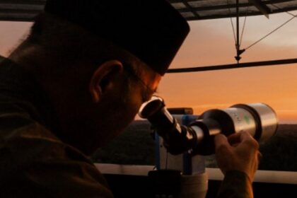 Pemantauan hilal di Brunei Darussalam. Foto: Instagram @borneobulletin