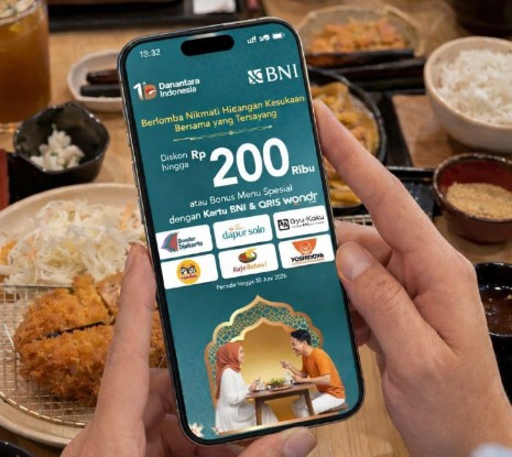 BNI menghadirkan program promo makan bersama atau buka puasa bersama (bukber) dengan potongan harga hingga Rp200.000 di berbagai restoran populer. Foto: Dok BNI