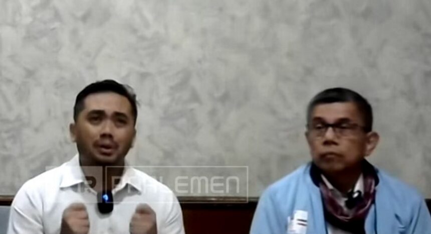 Amsal Christy Sitepu saat adukan kasusnya kepada Komisi III DPR. Foto: TV Parlemen