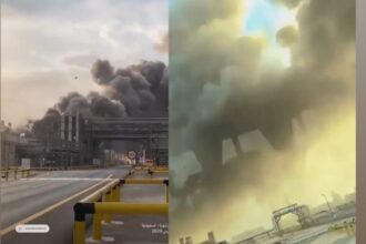 Tangkapan layar kondisi kilang minyak Saudi Aramco. (FOTO : ISTIMEWA).