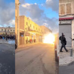 Pasukan zionis Israel mengusir warga Palestina yang akan salat Id di area Masjid Al-Aqsa. (dok. IG/@eye.on.palestine).