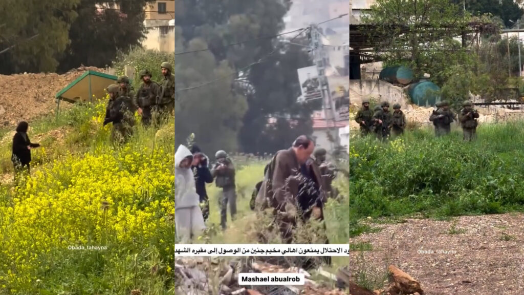 Tentara Israel menghalau warga yang akan beziarah ke makam di luar kamp pengungsi Jenin. (dok. (dok. IG/@eye.on.palestine).