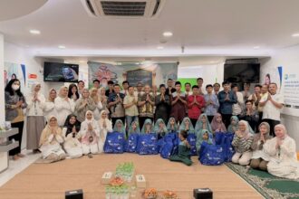 BERBAGI: Anak-anak Panti Asuhan Yatim & Dhuafa Mizan Amanah Bunga Rampai, Jakarta Timur. (foto BPJS Ketenagakerjaan)