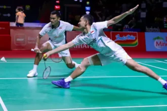 Ganda putra Indonesia Fajar/Fikri sukses melaju ke 16 All England Open 2026. Foto : Ist