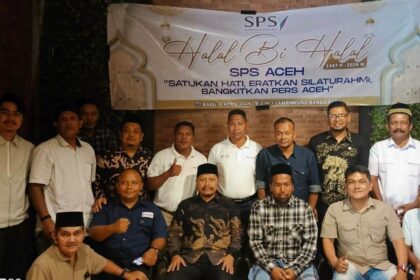 Serikat Perusahaan Pers (SPS) Provinsi Aceh gelara halal bi halal di Aula 3 In 1, Lambhuek, Banda Aceh, Rabu (8/4/2026). Foto: Ist