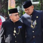 Ketua Umum Bamus Betawi, Riano P Achmad (kanan) di acara lebaran Betawi 2026. Foto: Ist