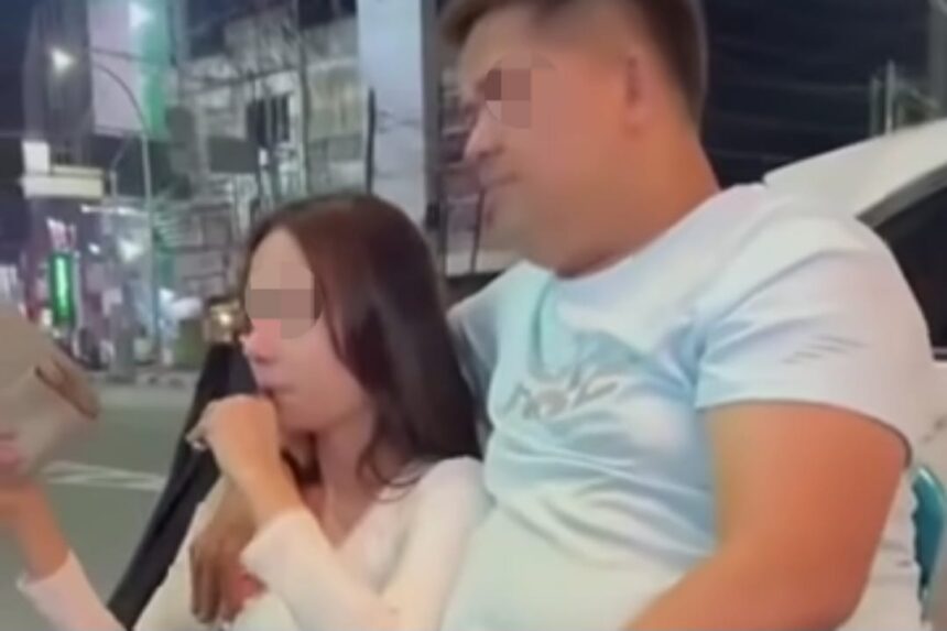 Oknum perwira Polda Sumut diduga bermesraan dan mengisap vape “getar”. Foto: Tangkapan layar Instagram @obrolan.negri