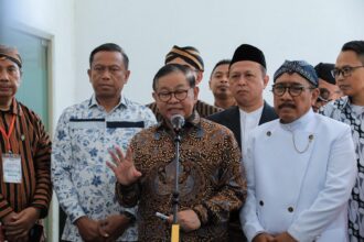 Gubernur DKI Jakarta, Pramono Anung saya kegiatan halalbihalal masyarakat Jawa Tengah. Foto: Pemprov DKI Jakarta