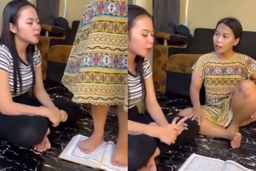 Tak ada bukti, tapi dipaksa bersumpah hingga injak Al-Qur’an. Kini kasusnya diusut polisi. Foto: Tangkap layar TikTok @suarasipil