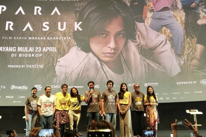 Suasana press conference film Para Perasuk di XXI Epicentrum. Foto: Ipol.id/Vinolla Romadhona