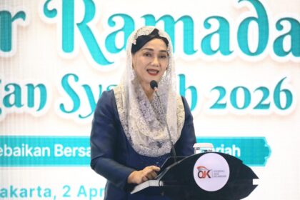 Ketua Dewan Komisioner OJK Friderica Widyasari Dewi, dalam acara Penutupan GERAK Syariah 2026, Kamis (2/4/2026). Foto: OJK