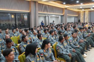 Kegiatan Bimbingan Peningkatan Kapasitas SDM Tahun 2026 kepada 708 anggota Satlinmas di Kantor Wali Kota Jakarta Selatan, Selasa (14/4/2026). Foto: Ist