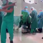Aksi seorang tenaga kesehatan yang berjoget di dalam ruang operasi viral dan menuai kecaman. Foto: Tangkapan layar Instagram @infobdgbaratcimahi