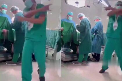 Aksi seorang tenaga kesehatan yang berjoget di dalam ruang operasi viral dan menuai kecaman. Foto: Tangkapan layar Instagram @infobdgbaratcimahi