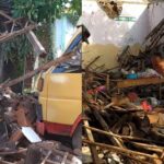 Gudang tua di SDN Bendo 2, Magetan roboh usai diguyur hujan deras, Minggu (12/4/2026). Foto: Tangkapan layar TikTok @aperdana7