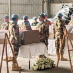 UNIFIL gelar upacara penghormatan untuk tiga prajurit TNI yang gugur dalam misi perdamaian di Lebanon. Foto: dok. Kemlu
