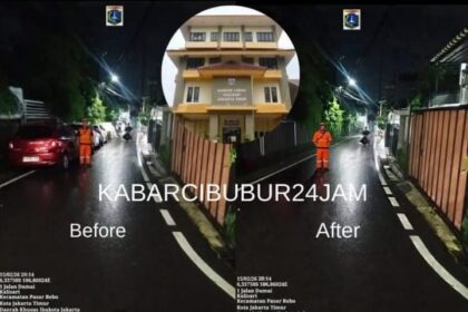 Petugas Penanganan Prasarana dan Sarana Umum (PPSU) menggunakan AI untuk menanggapi laporan warga di Jalan Damai, Kelurahan Kalisari, Kecamatan Pasar Rebo, Jakarta Timur, beberapa waktu lalu, viral di media sosial. Foto: Intagram@kabarcibubur24jam