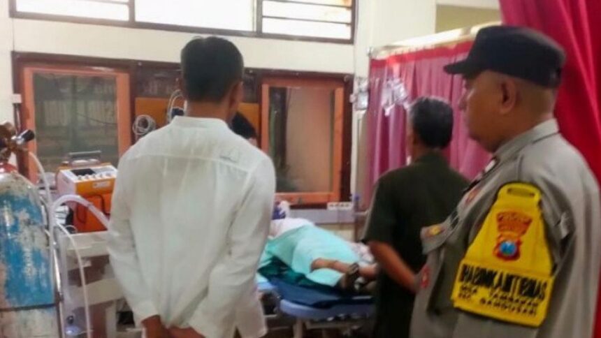 Korban ledakan balon udara mendapat perawatan medis. Foto: dok Humas Polres Blitar
