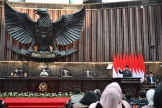 Presiden Prabowo Subianto saat menyampaikan pidato Penyampaian KEM PPKF RAPBN Tahun Anggaran 2027 di Ruang Rapat Paripurna Gedung Nusantara MPR/DPR/DPD RI, Jakarta, pada Selasa, 20 Mei 2026. Foto: BPMI Setpres