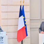 Presiden Prabowo Subianto melaksanakan pernyataan pers bersama Presiden Emmanuel Macron dalam rangkaian kunjungan kenegaraan di Istana Élysée, pada Kamis (28/5/2026). Foto: BPMI Setpres