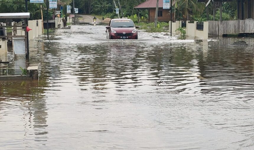 Banjir rendam Kecamatan Soyo Jaya, Kabupaten Morowali Utara, Sulawesi Tengah, Senin (4/5/2026) sore. Foto: BPBD Kabupaten Morowali Utara