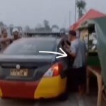 Oknum polisi diduga mengamuk sambil membawa pedang dan pistol di Jalan Letjen Ibrahim Adjie, Tarogong Kaler. Foto: Tangkapan layar Instagram @feedgramindo