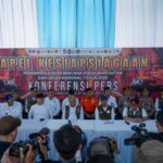 Menko Polkam, Jenderal TNI (Purn) Djamari Chaniago dalam konferensi pers usai memimpin Apel Kesiapsiagaan Nasional Penanggulangan Karhutla di Palembang, Sumatera Selatan, Rabu (6/5/2026). Foto: Kemenko Polkam