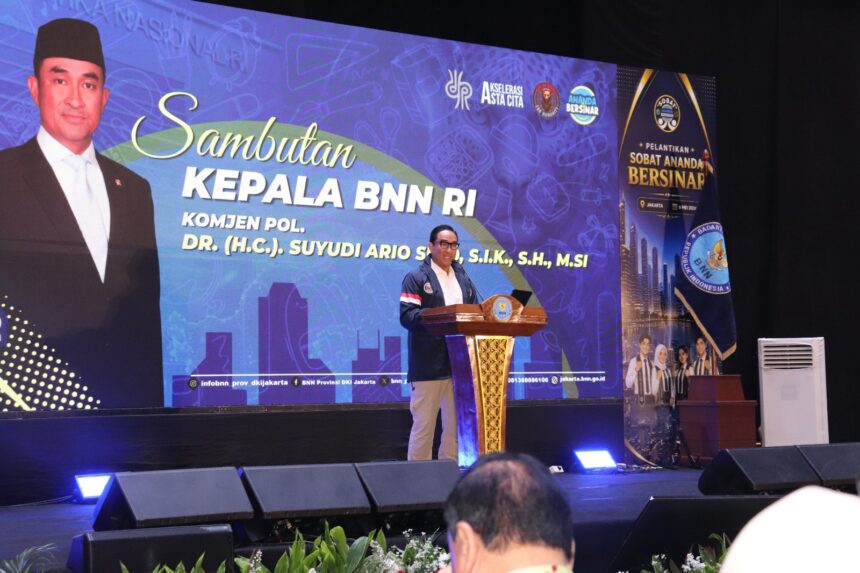 Kepala BNN RI, Komjen Pol Suyudi Ario Seto dalam kegiatan pelantikan 3.717 pelajar dan guru sebagai agen 'Sobat Ananda Bersinar' dalam mencegah penyalahgunaan narkoba di lingkungan pendidikan di Jakarta, Rabu (6/5/2026). Foto: Ist