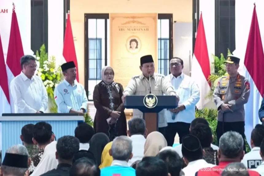 Presiden Prabowo Subianto pada peresmian Musium Marsinah di Nganjuk, Jawa Timur, Sabtu (16/5/2026) Foto : Ist