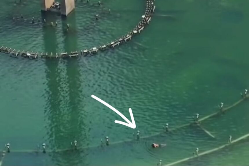 Sempat bikin geger, pria yang berenang di kolam Bundaran HI ternyata bukan warga biasa, melainkan petugas yang sedang melakukan perawatan rutin. Foto: Tangkapan layar Instagram @sekitar_jaksel