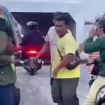 Niat menghindari bahaya karena sang istri sedang hamil, pasangan suami istri ini justru menjadi korban penganiayaan pak ogah. Foto: Tangkapan layar Instagram @fakta.indo