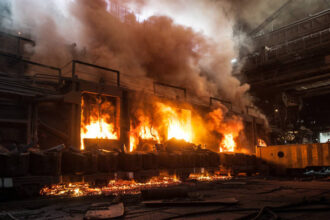Kebakaran hebat melanda Pasar Jiung, Kemayoran, Jakarta Pusat. Foto: Istock @maki_shmaki