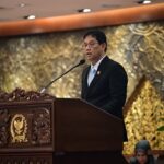 Menteri Keuangan Purbaya Yudhi Sadewa saat menyampaikan pidato tanggapan pemerintah atas pandangan f20260609142106