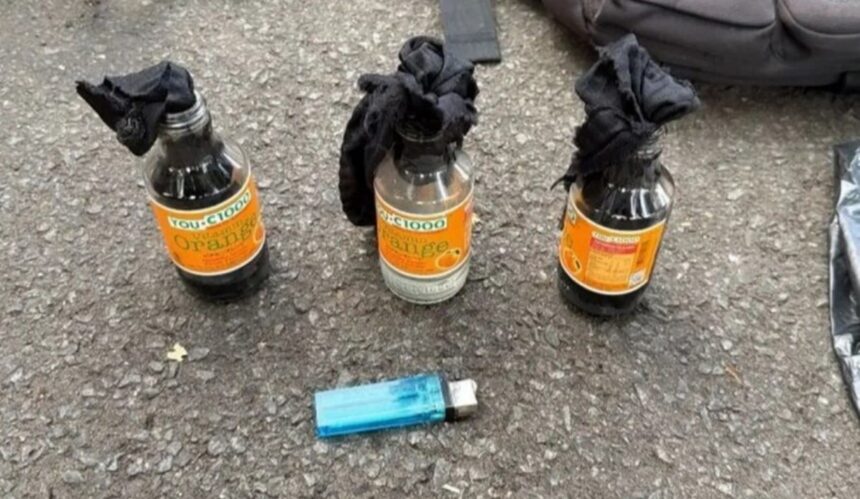 Bom molotov yang ditemukan saat demo mahasiswa pada Jumat (12/6/2026). Foto: Ist
