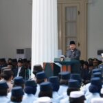 Presiden Prabowo Subianto memimpin Upacara Peringatan Hari Lahir Pancasila di Kementerian Luar Negeri, Senin (1/6/2026). Foto: Tim Media Presiden