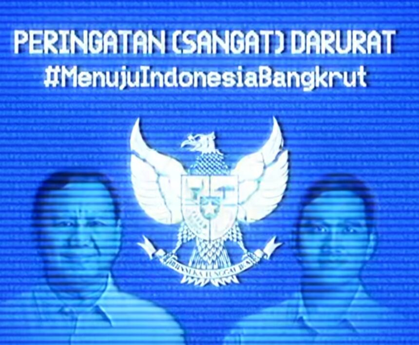 #MenujuIndonesiabangkrut disuarakan BEM UI tmerespon kondisi bangsa. Foto: IG @bemui_official