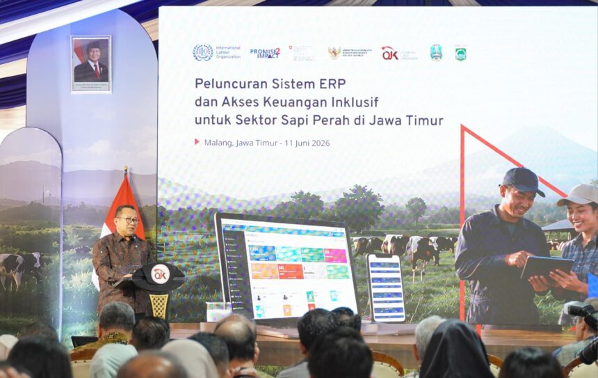 OJK dan ILO meningkatkan akses pembiayaan formal bagi peternak sapi perah melalui peluncuran Sistem ERP dan program akses keuangan inklusif di Jawa Timur.