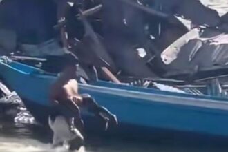 Ledakan dahsyat yang diduga berasal dari bom sisa Perang Dunia II mengguncang kawasan permukiman warga di Kampung Yenures, Distrik Biak Kota, Kabupaten Biak Numfor, Papua. Foto: Tangkapan layar TikTok @alsafa1807