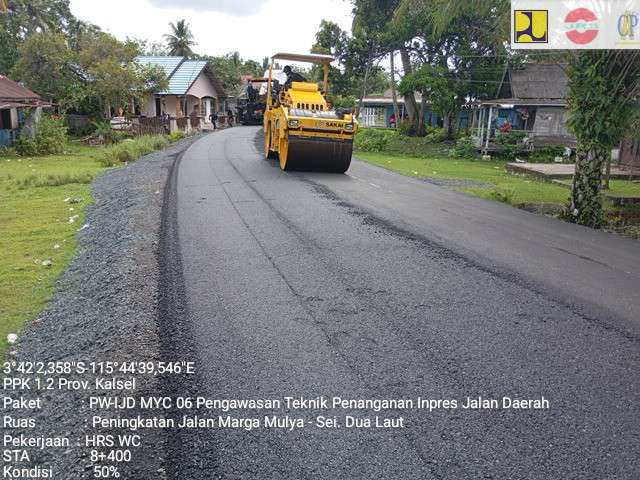 Perbaikan infrastruktur jalan di Kalimantan Selatan. Foto: Dirjen Bina Marga Kementerian PU