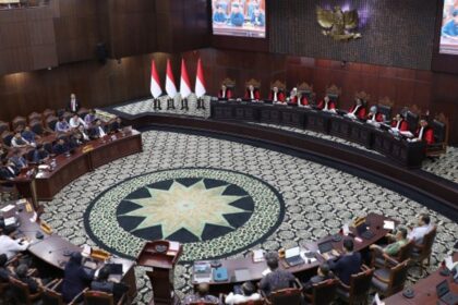 Mahkamah Konstitusi menggelar sidang lanjutan pengujian Undang-Undang Nomor 17 Tahun 2025 tentang Anggaran Pendapatan dan Belanja Negara Tahun Anggaran, Senin (15/6/2026) di Ruang Sidang MK. Foto: dok. MK