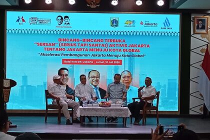 Bincang Serius Tapi Santai 'Akselerasi Pembangunan Jakarta Menuju Kota Global' di Balai Kota DKI Jakarta. Foto: sofian/ipol.id