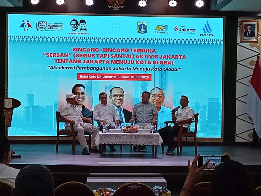 Bincang Serius Tapi Santai 'Akselerasi Pembangunan Jakarta Menuju Kota Global' di Balai Kota DKI Jakarta. Foto: sofian/ipol.id