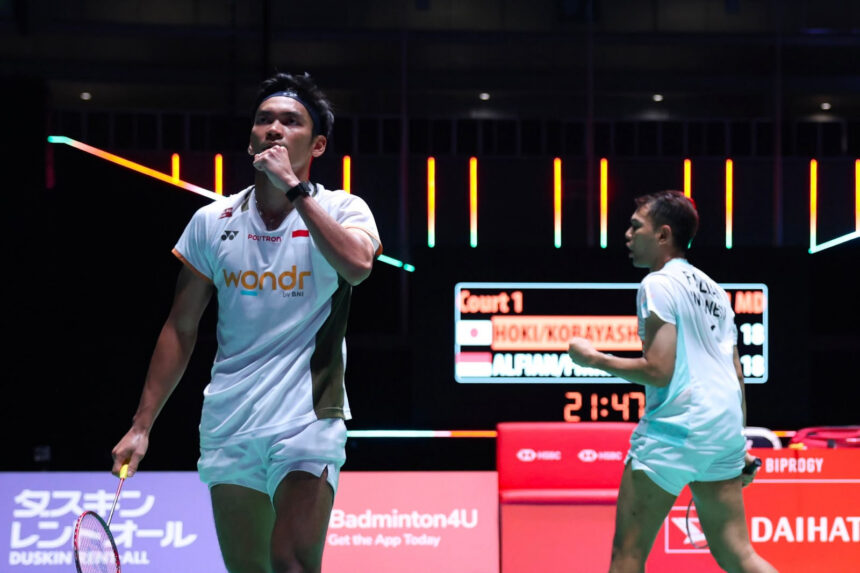 Pasangan ganda putra Indonesia Fajar Alfian/Muhammad Shohibul Fikri. Foto: Dok PBSI